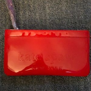 Kate Spade Red Big Apple Zippered Chrissy Wristlet